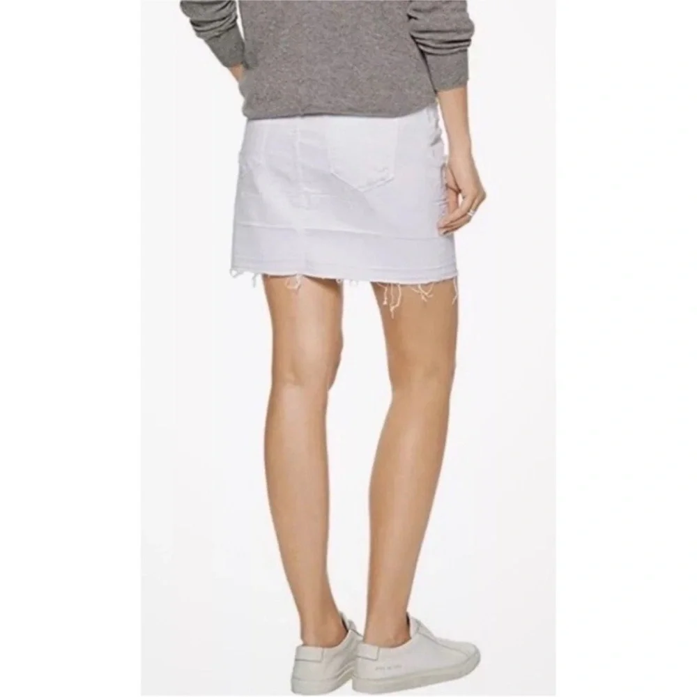 J Brand Lela pencil skirt in destructive white denim distressed 32